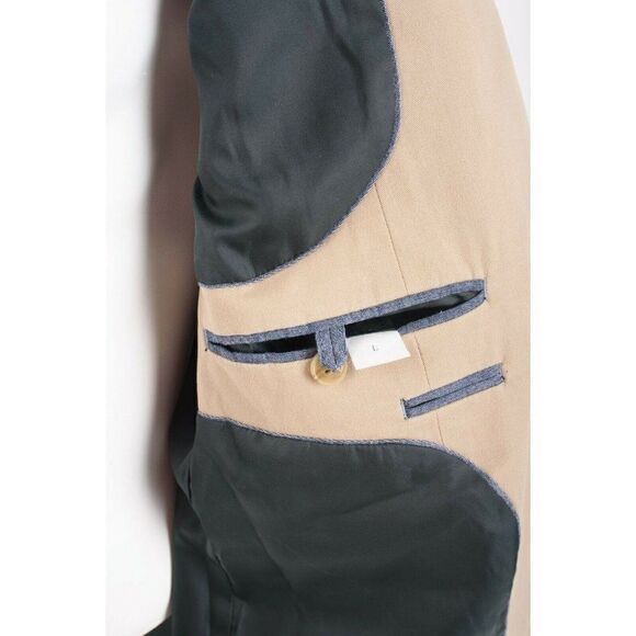 Crown & Ivy Mens Suit Jacket Blazer Sport Coat L Beige Khaki Cotton NWT - Picture 6 of 7